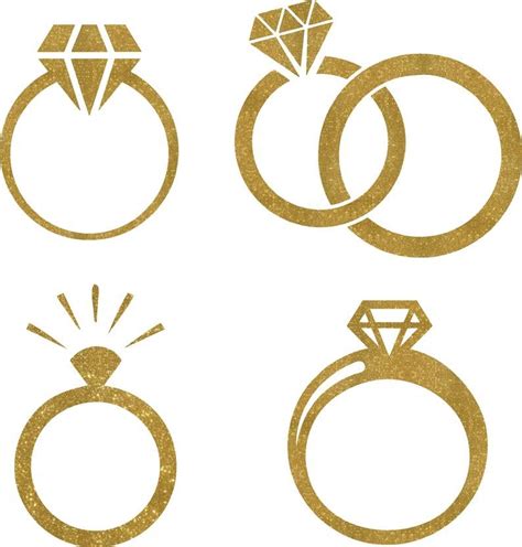 Download Free Gold Rings Clipart Cricut SVG